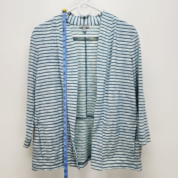 T By Talbots Striped Open front Sweater Cardigan Womens Size XS blue & White - Picture 6 of 10